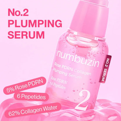 Numbuzin – No.2 Rose PDRN Collagen Plumping Serum, 30ml