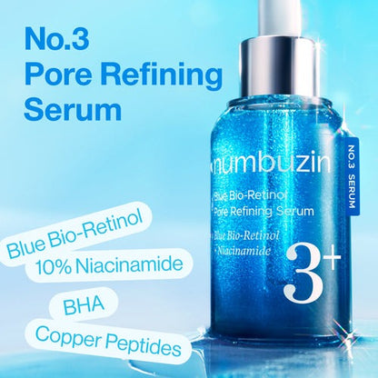 Numbuzin – No.3 Blue Bio-Retinol Pore Refining Serum, 30ml