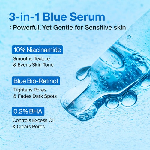 Numbuzin – No.3 Blue Bio-Retinol Pore Refining Serum, 30ml
