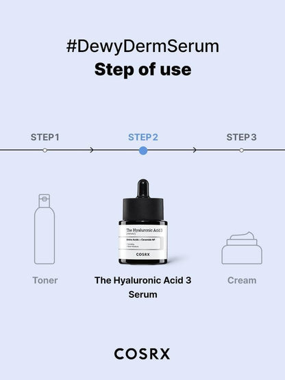 COSRX – The Hyaluronic Acid 3 Serum, 20ml